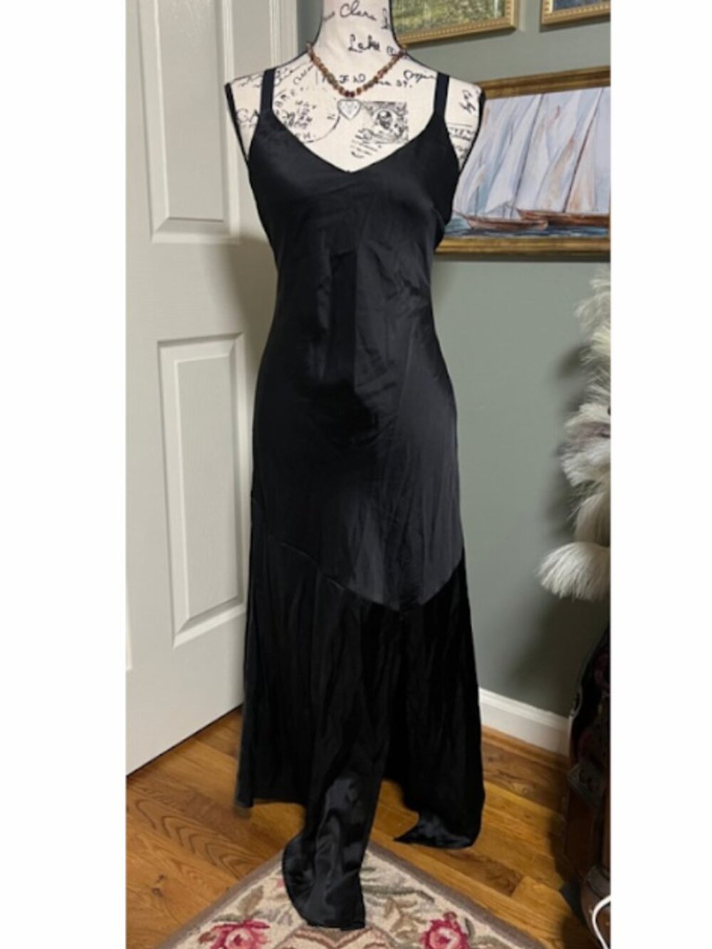 Express SZ M Black Maxi Dress Minimalist Neutral Romantic Gothic